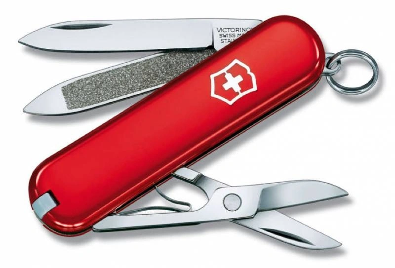 Нож перочинный Victorinox Classic (0.6203) 58мм 7функц. красный карт.коробка — фото 1