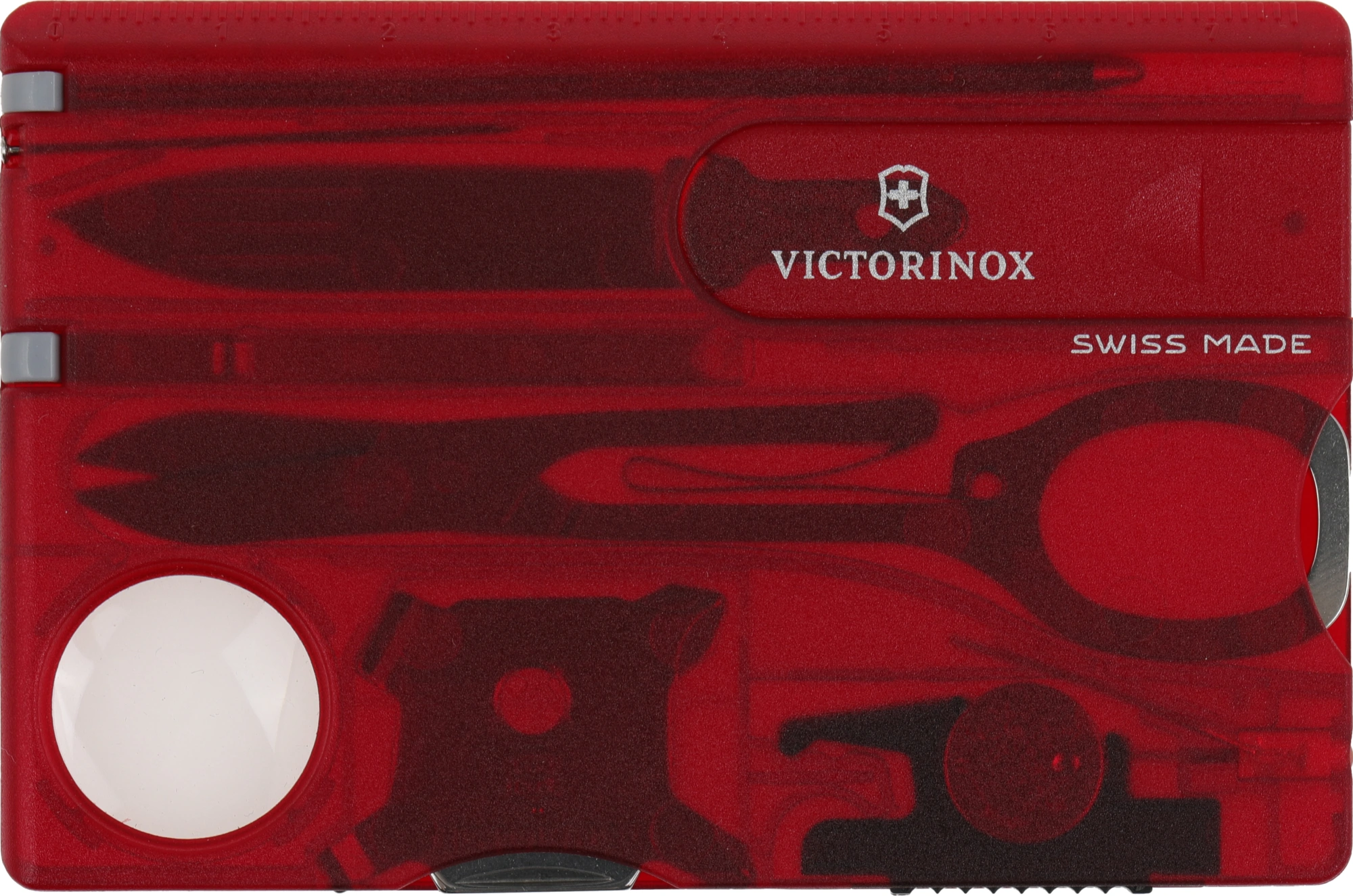 Швейцарская карта Victorinox SwissCard Lite (0.7300.T) красный полупрозрачный коробка подарочная