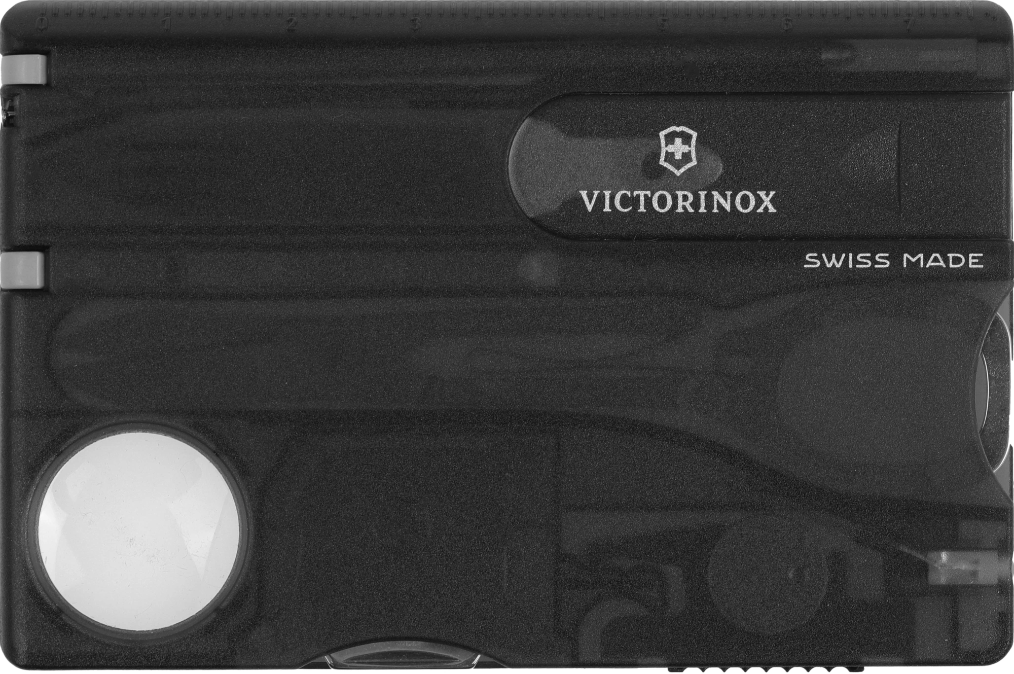 Швейцарская карта Victorinox SwissCard Lite (0.7333.T3) черный полупрозрачный коробка подарочная — фото 1