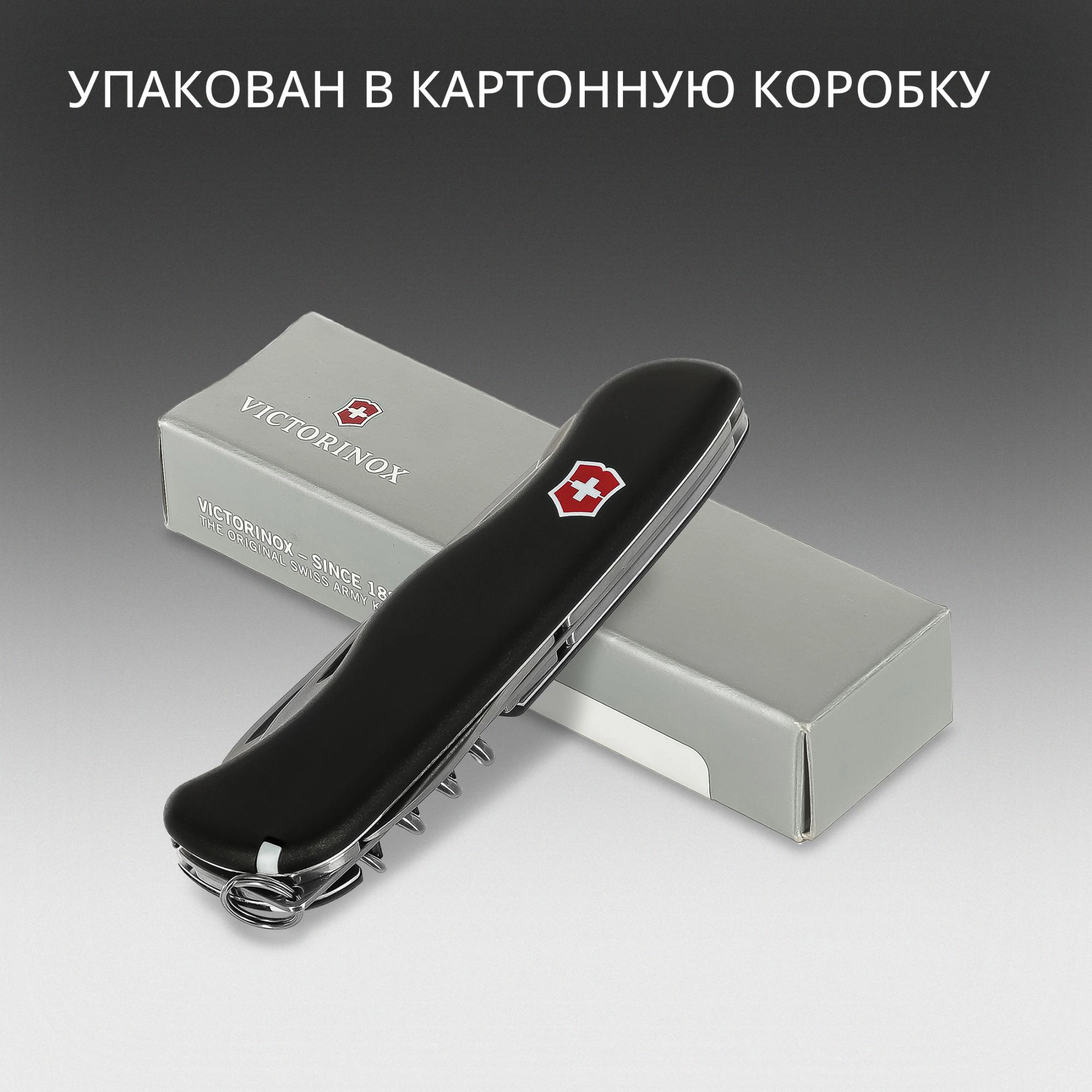 Нож перочинный Victorinox picknicker (0.8353.3) 111мм 11функц. черный карт.коробка — миниатюра 16