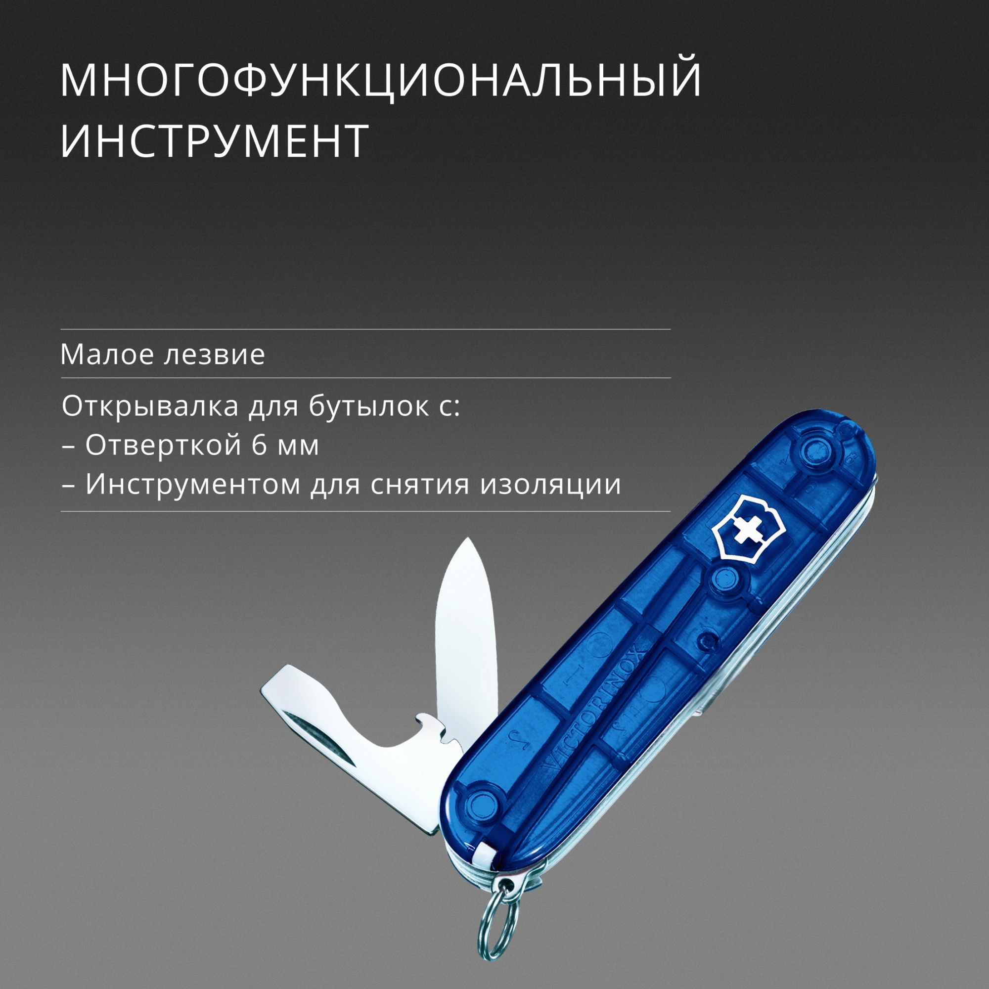 Нож перочинный Victorinox Spartan (1.3603.T2) 91мм 12функц. синий полупрозрачный карт.коробка — миниатюра 14