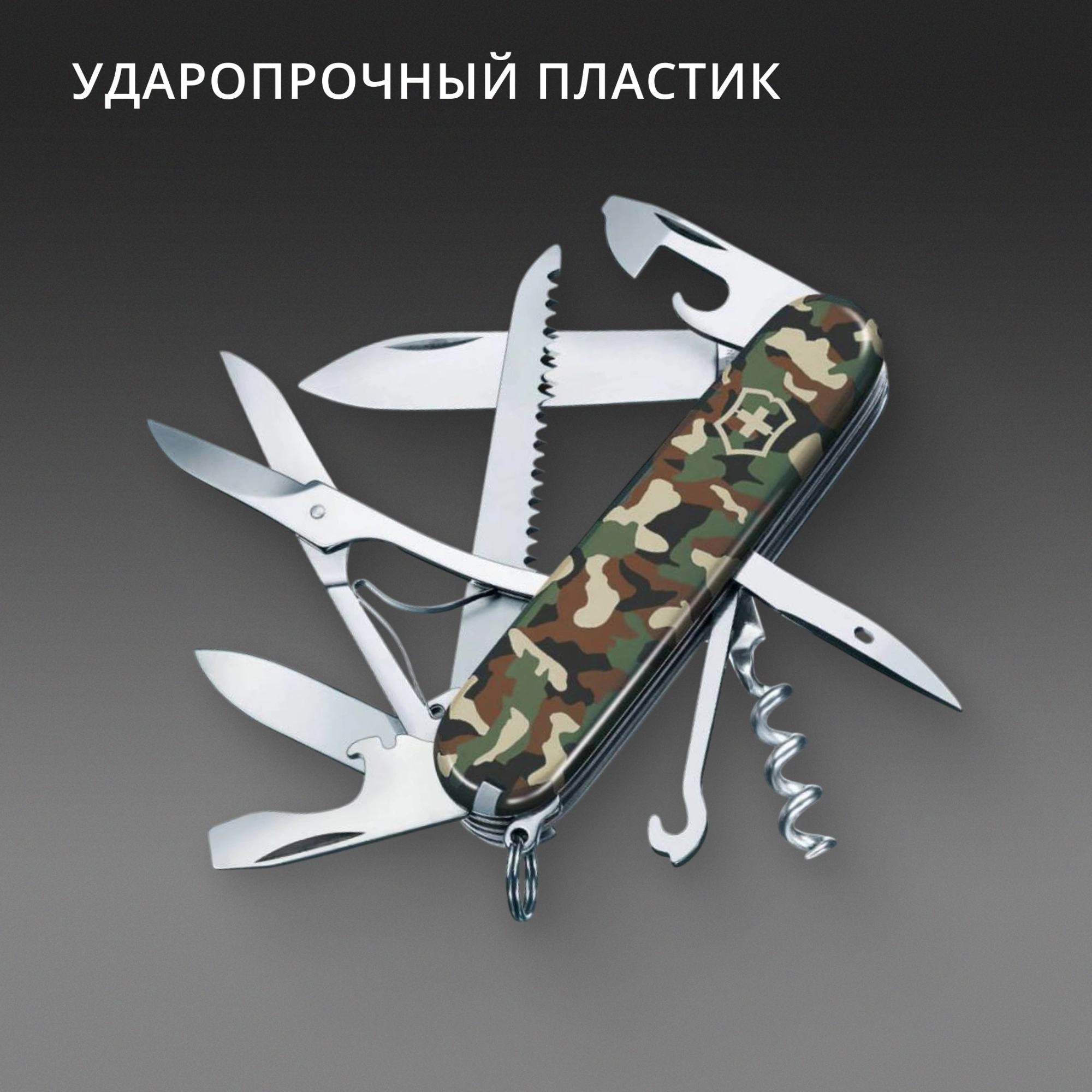 Нож перочинный Victorinox Huntsman (1.3713.94) 91мм 15функц. камуфляж карт.коробка — миниатюра 11