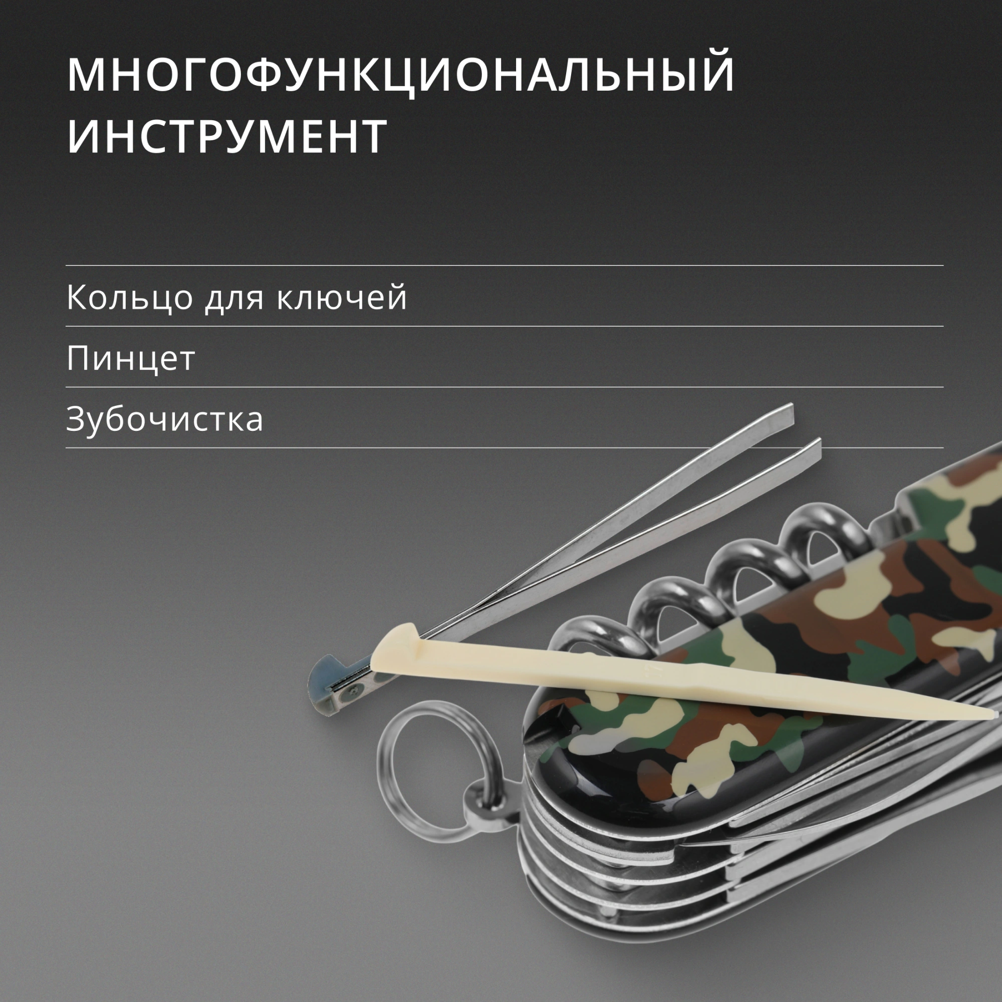 Нож перочинный Victorinox Huntsman (1.3713.94) 91мм 15функц. камуфляж карт.коробка — миниатюра 16