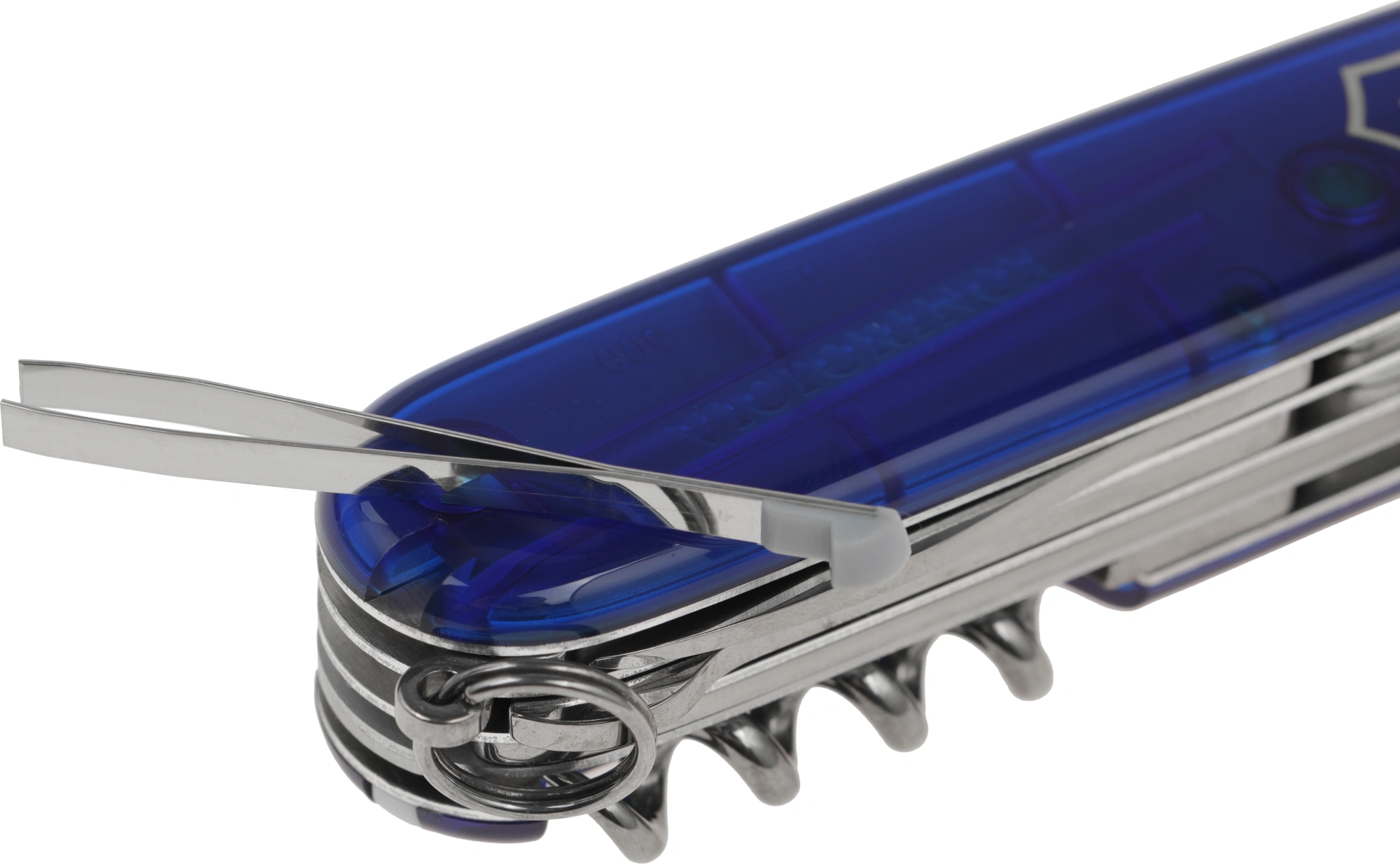 Нож перочинный Victorinox Huntsman (1.3713.T2) 91мм 15функц. синий полупрозрачный карт.коробка — миниатюра 4