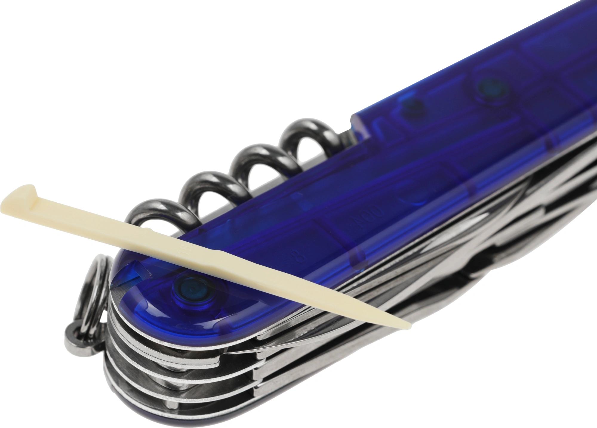 Нож перочинный Victorinox Huntsman (1.3713.T2) 91мм 15функц. синий полупрозрачный карт.коробка — миниатюра 5