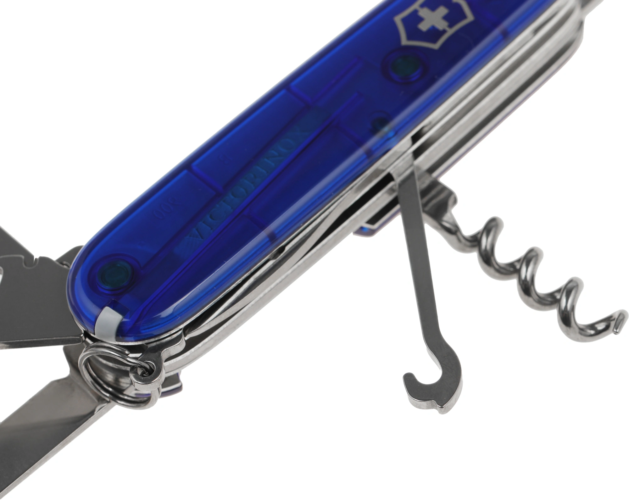 Нож перочинный Victorinox Huntsman (1.3713.T2) 91мм 15функц. синий полупрозрачный карт.коробка — миниатюра 7