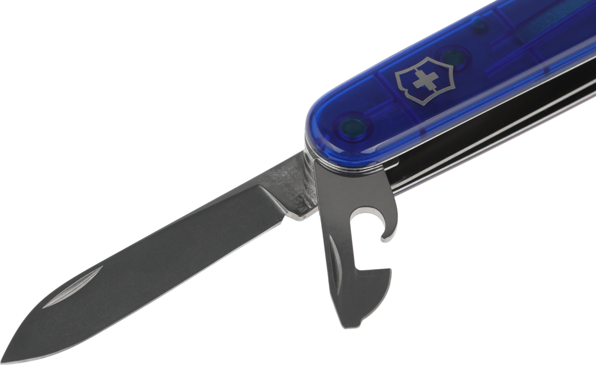 Нож перочинный Victorinox Huntsman (1.3713.T2) 91мм 15функц. синий полупрозрачный карт.коробка — миниатюра 8