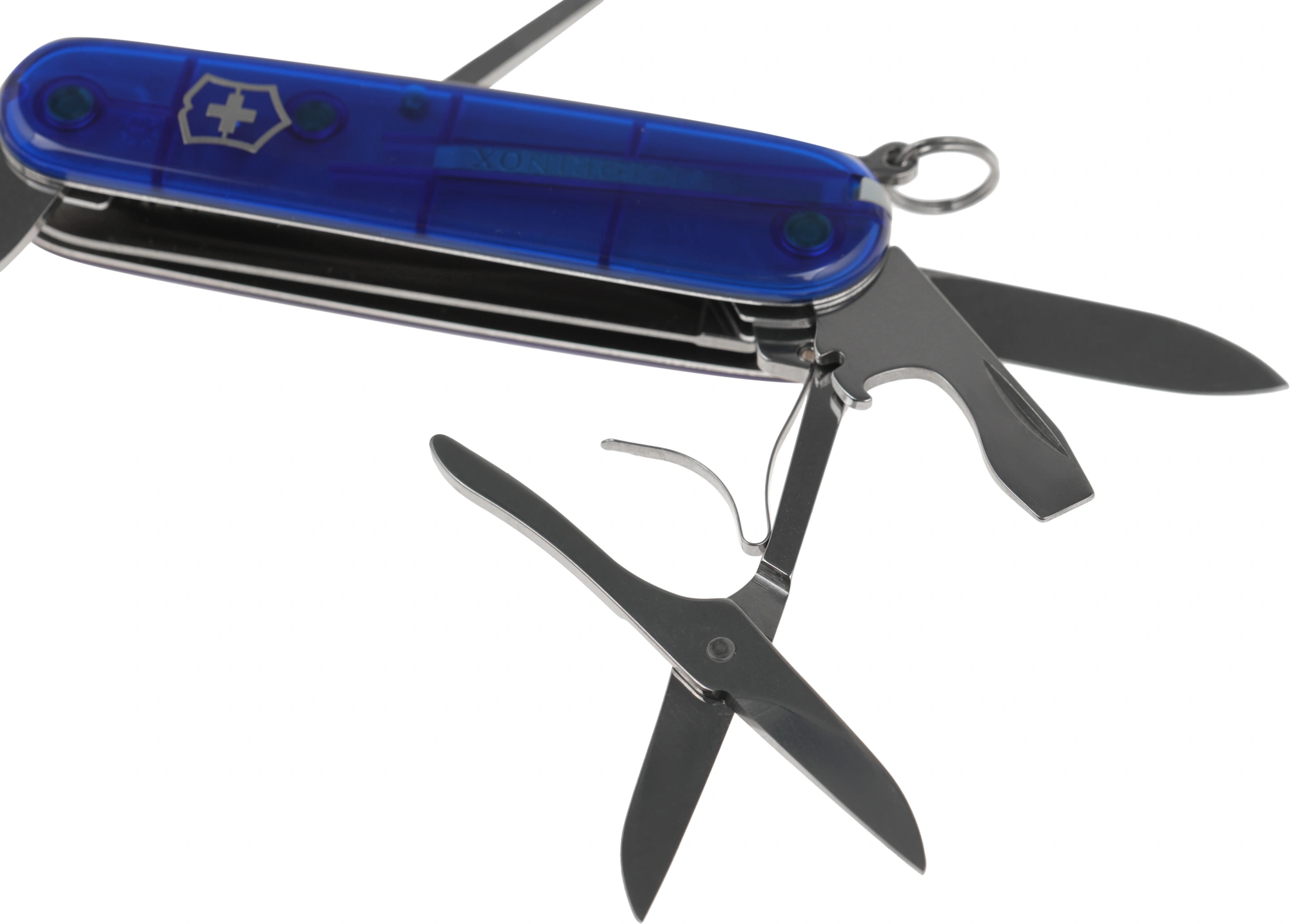 Нож перочинный Victorinox Huntsman (1.3713.T2) 91мм 15функц. синий полупрозрачный карт.коробка — миниатюра 9