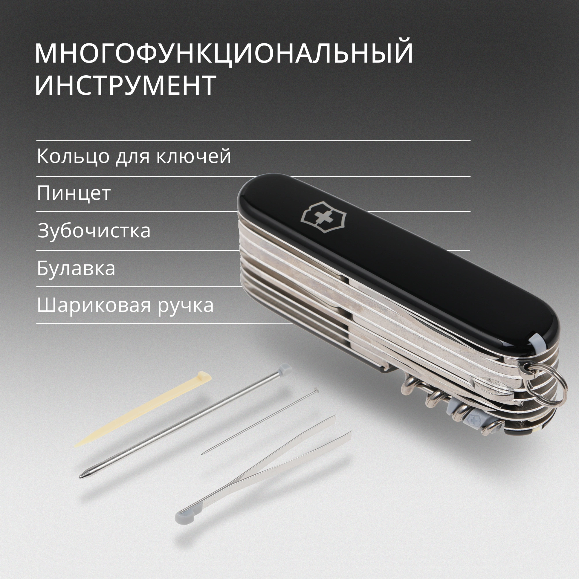Нож перочинный Victorinox SwissChamp (1.6795.3) 91мм 33функц. черный карт.коробка — миниатюра 20