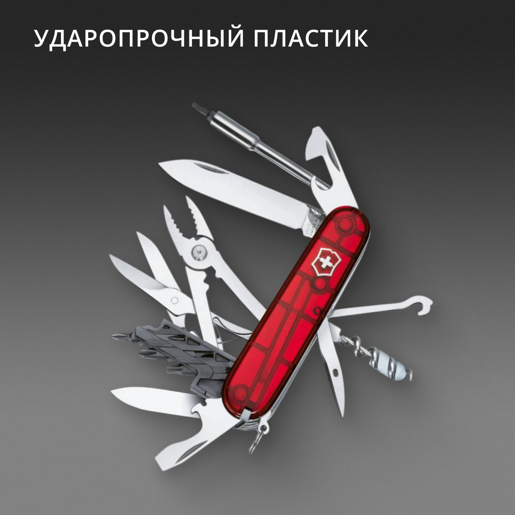 Нож перочинный Victorinox CyberTool M (1.7725.T) 91мм 34функц. красный карт.коробка — миниатюра 13