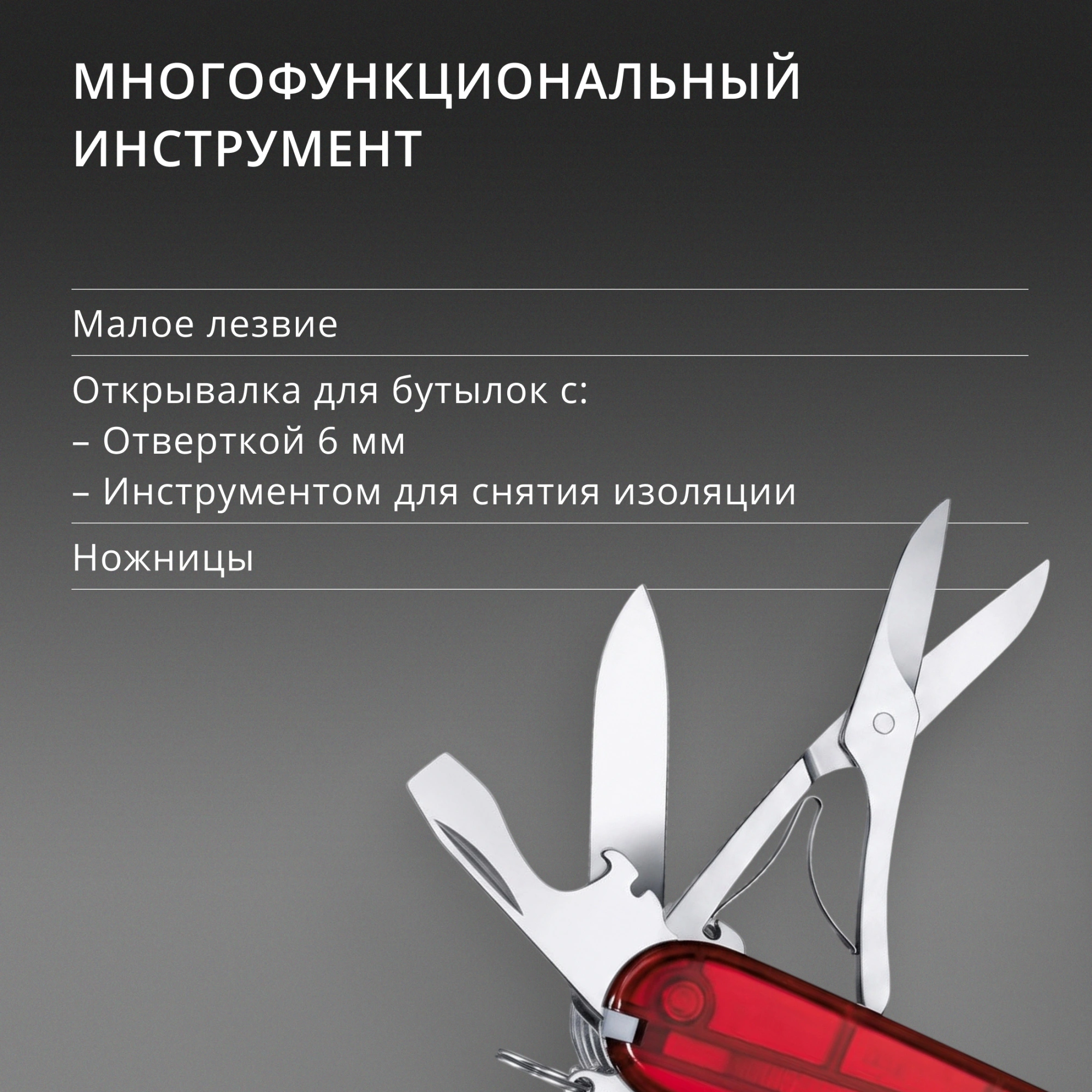 Нож перочинный Victorinox CyberTool M (1.7725.T) 91мм 34функц. красный карт.коробка — миниатюра 17