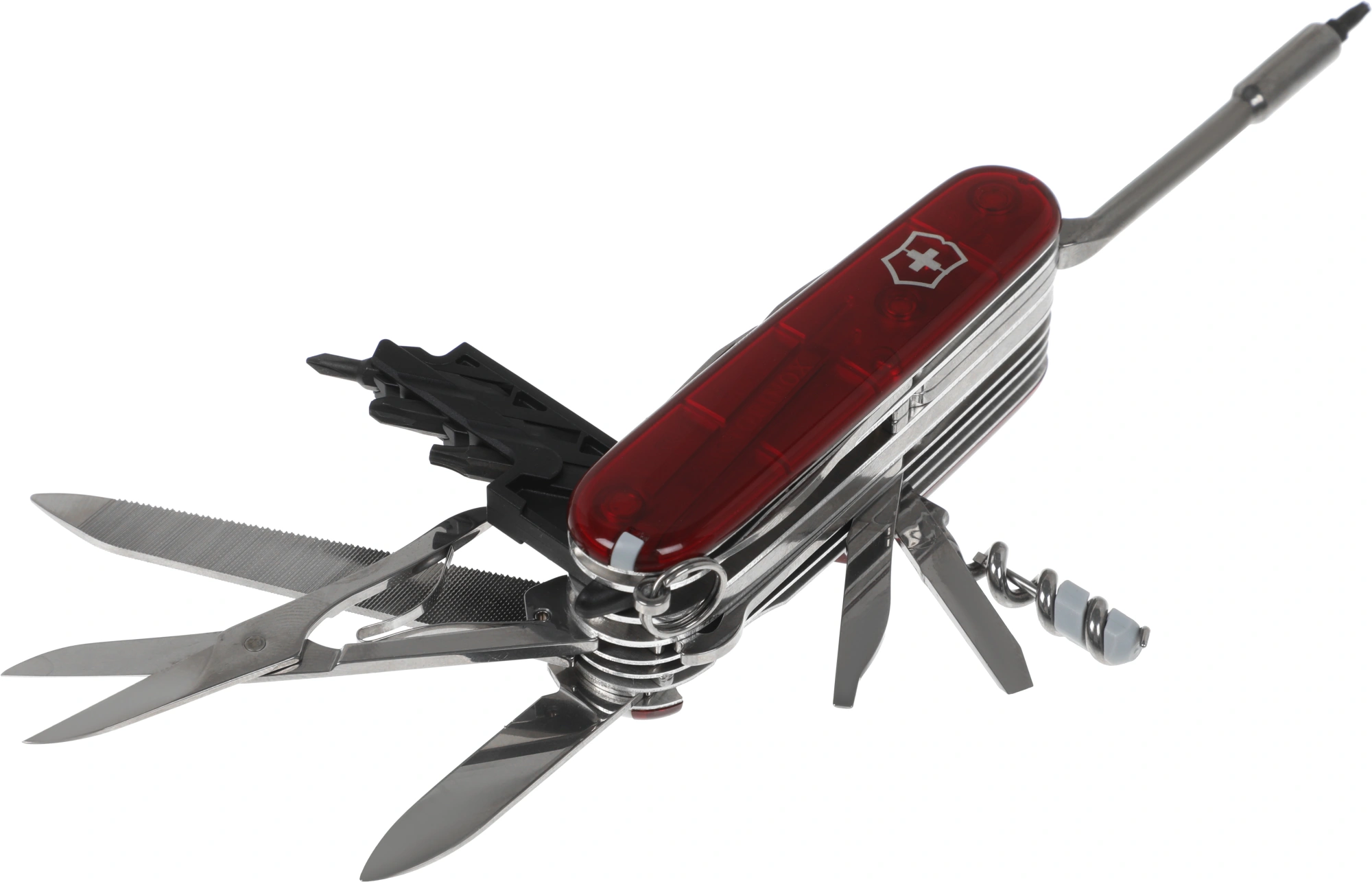 Нож перочинный Victorinox CyberTool L (1.7775.T) 91мм 39функц. красный полупрозрачный карт.коробка — миниатюра 3