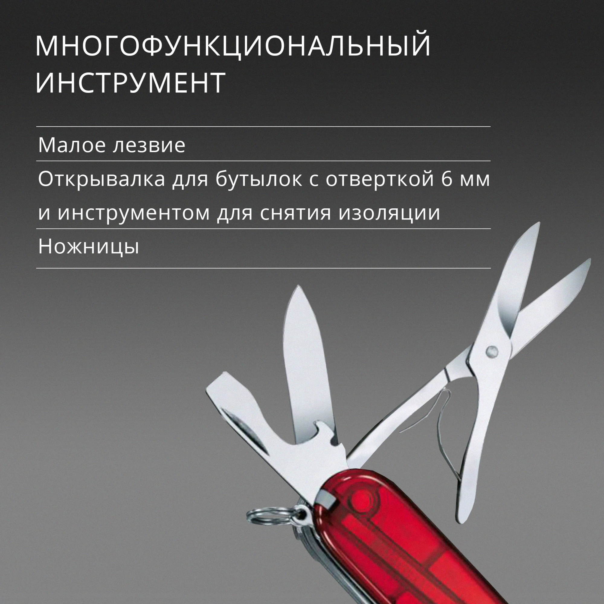 Нож перочинный Victorinox CyberTool L (1.7775.T) 91мм 39функц. красный полупрозрачный карт.коробка — миниатюра 15