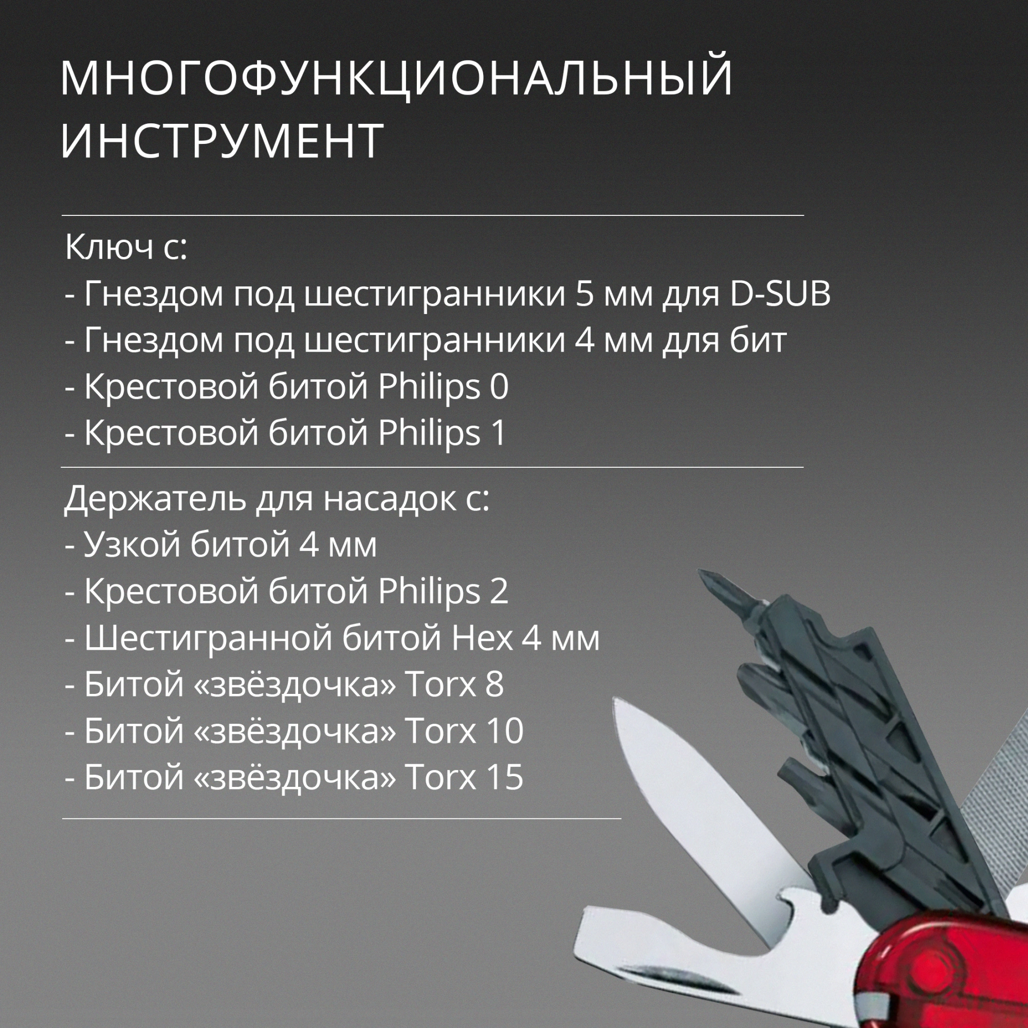 Нож перочинный Victorinox CyberTool L (1.7775.T) 91мм 39функц. красный полупрозрачный карт.коробка — миниатюра 18