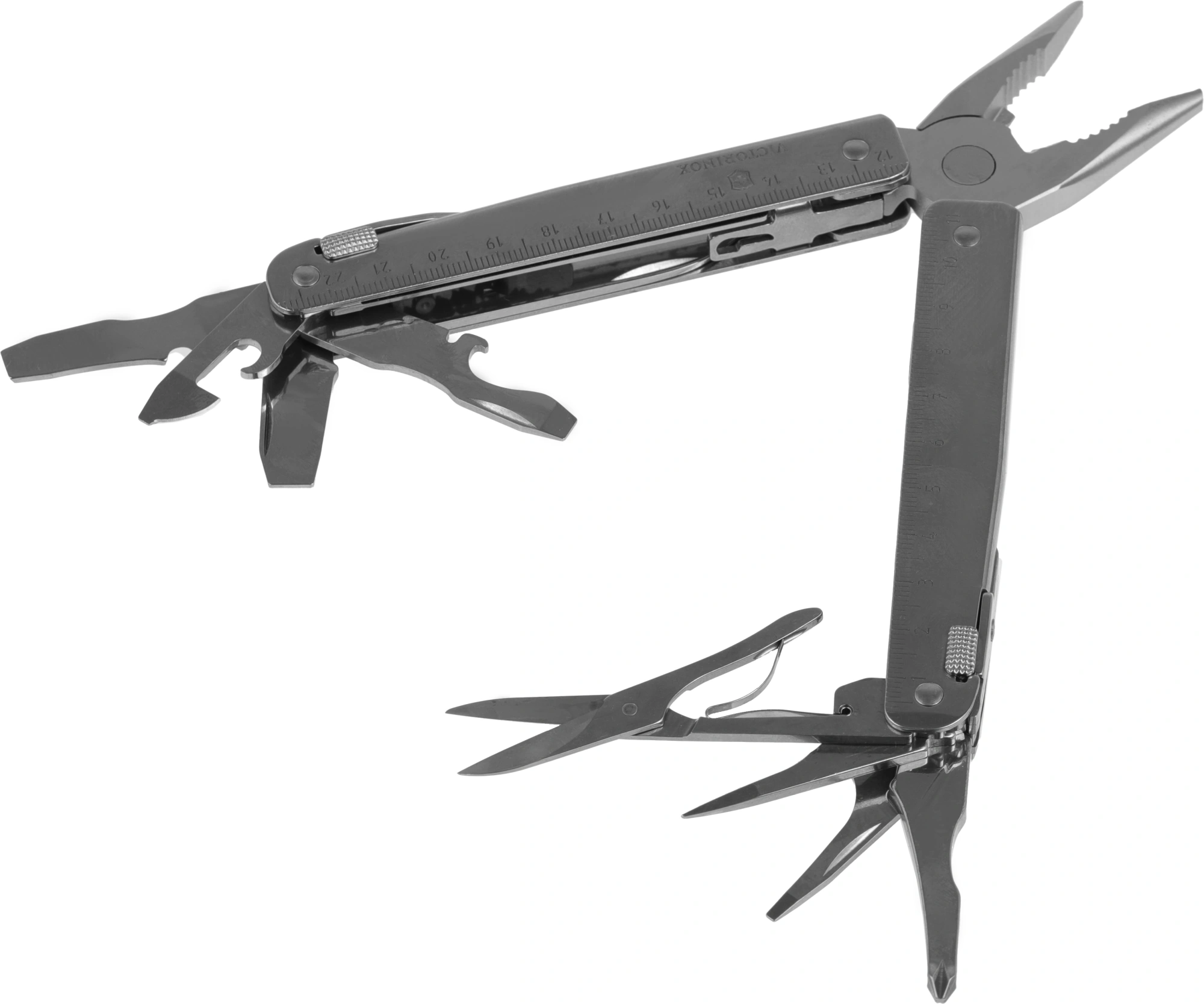 Мультитул Victorinox SwissTool X Plus Ratchet (3.0339.L) 115мм 39функц. мини-отвертка/штопор/набор бит/удлинитель/чехол кожаный серебристый карт.коробка — миниатюра 9