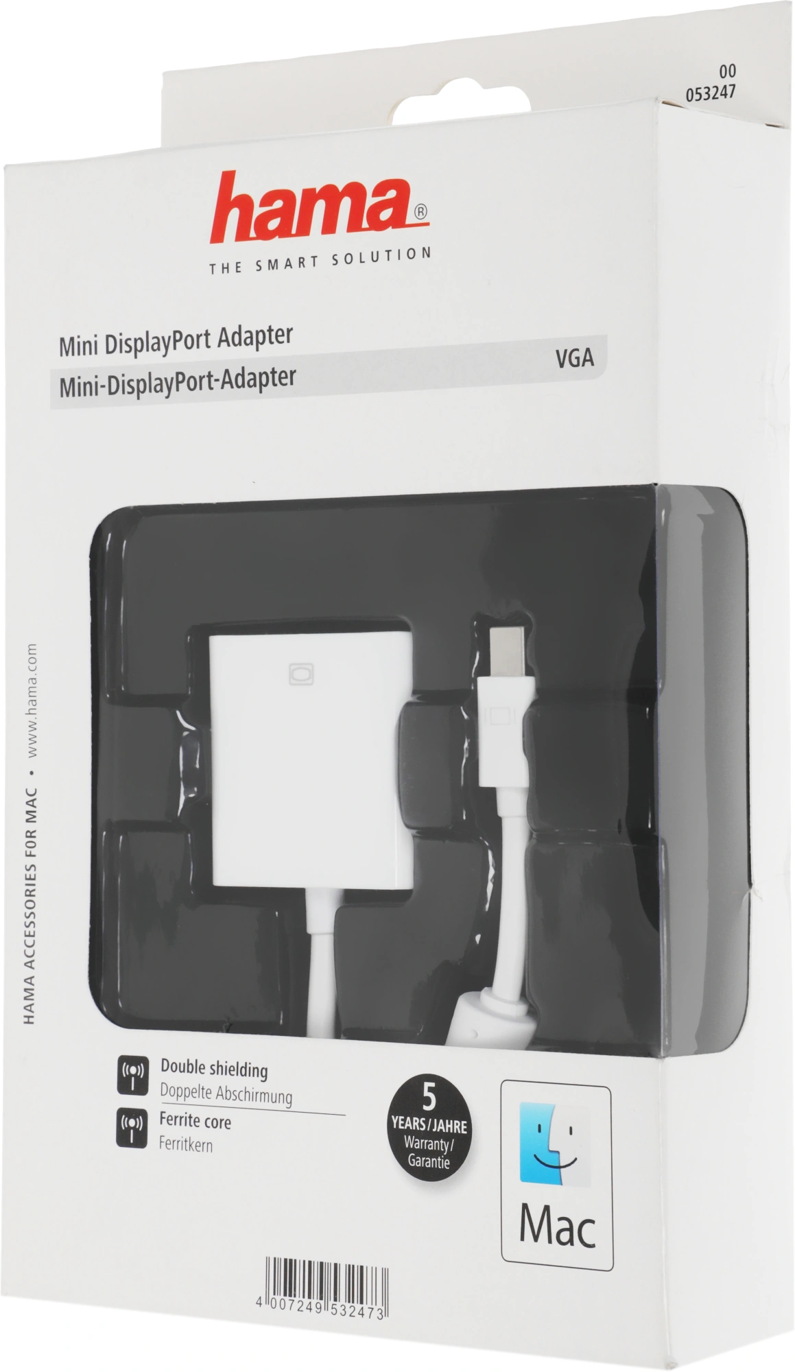 Адаптер Hama VGA (f) miniDisplayPort (m) 0.1м (00053247) белый — фото 1