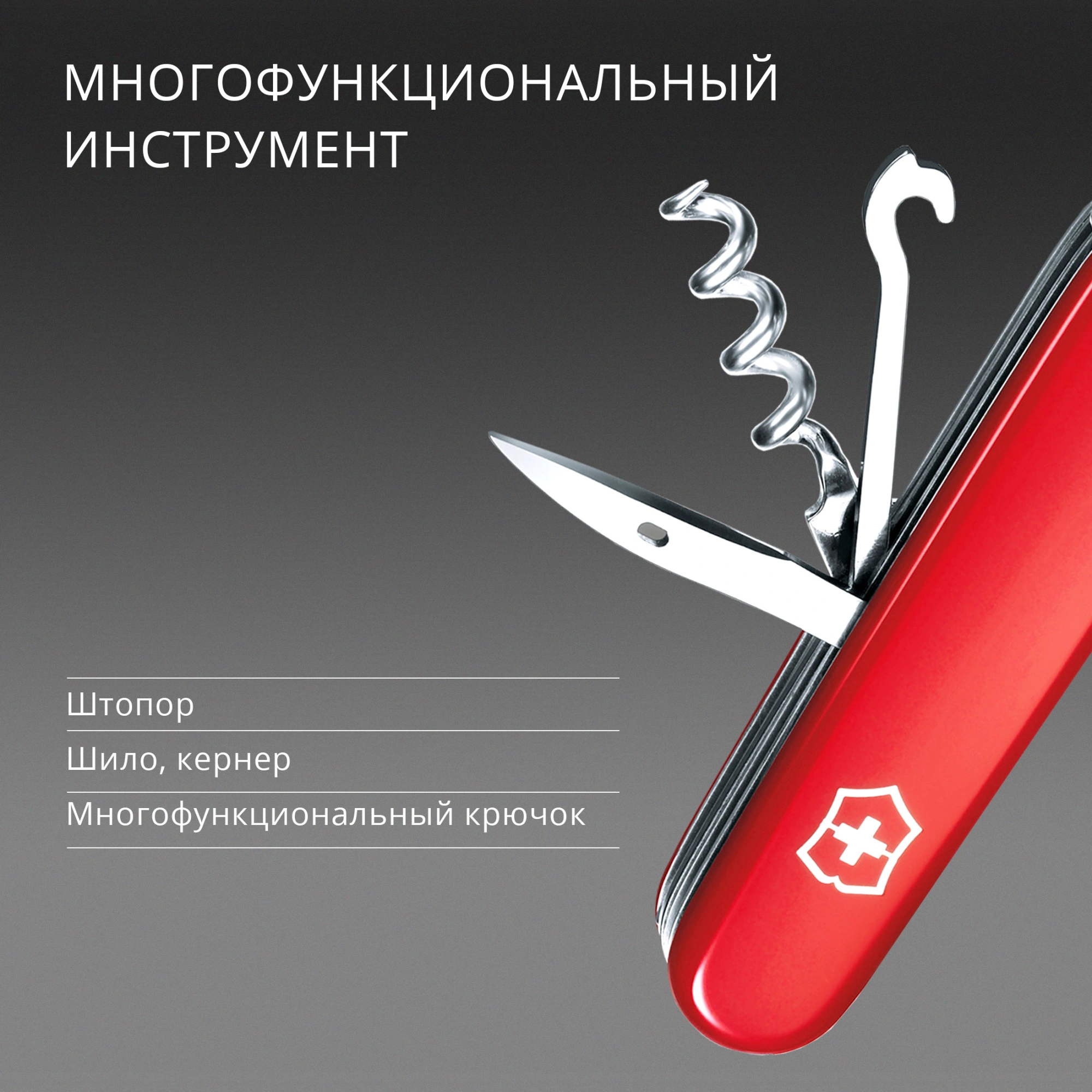 Нож перочинный Victorinox Huntsman (1.3713) 91мм 15функц. красный карт.коробка — миниатюра 16