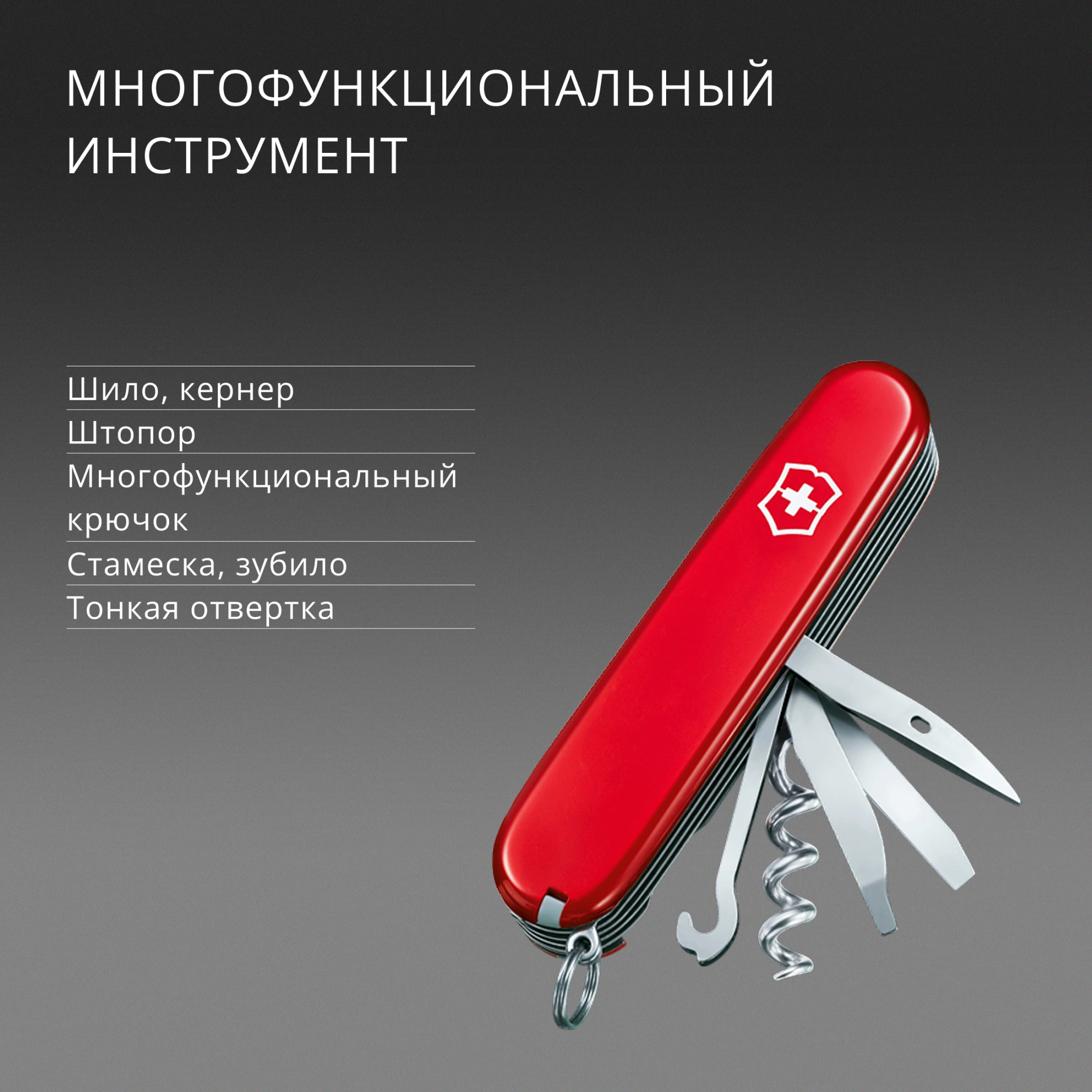 Нож перочинный Victorinox Ranger (1.3763) 91мм 21функц. красный карт.коробка — миниатюра 17