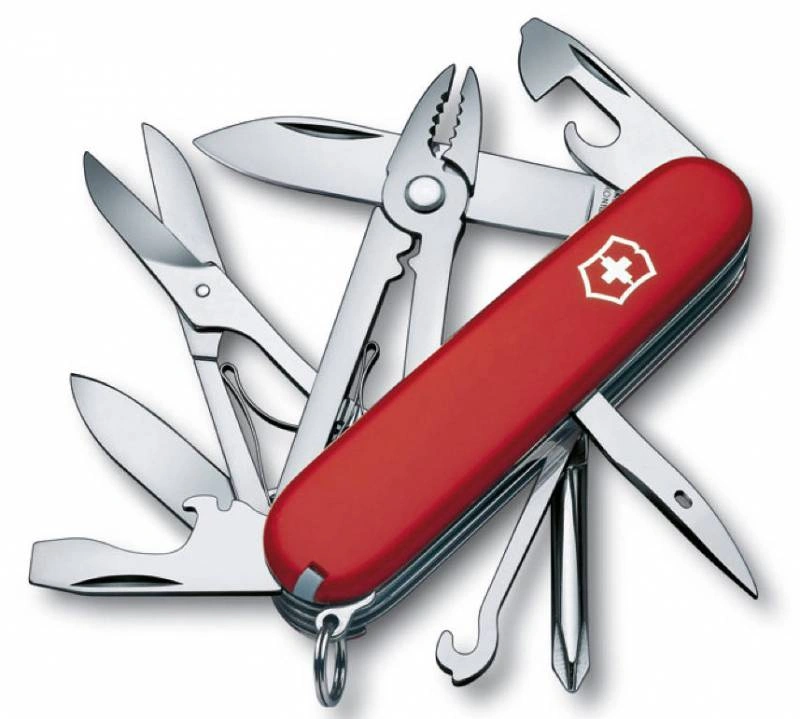 Нож перочинный Victorinox Deluxe Tinker (1.4723) 91мм 17функц. красный карт.коробка — фото 1