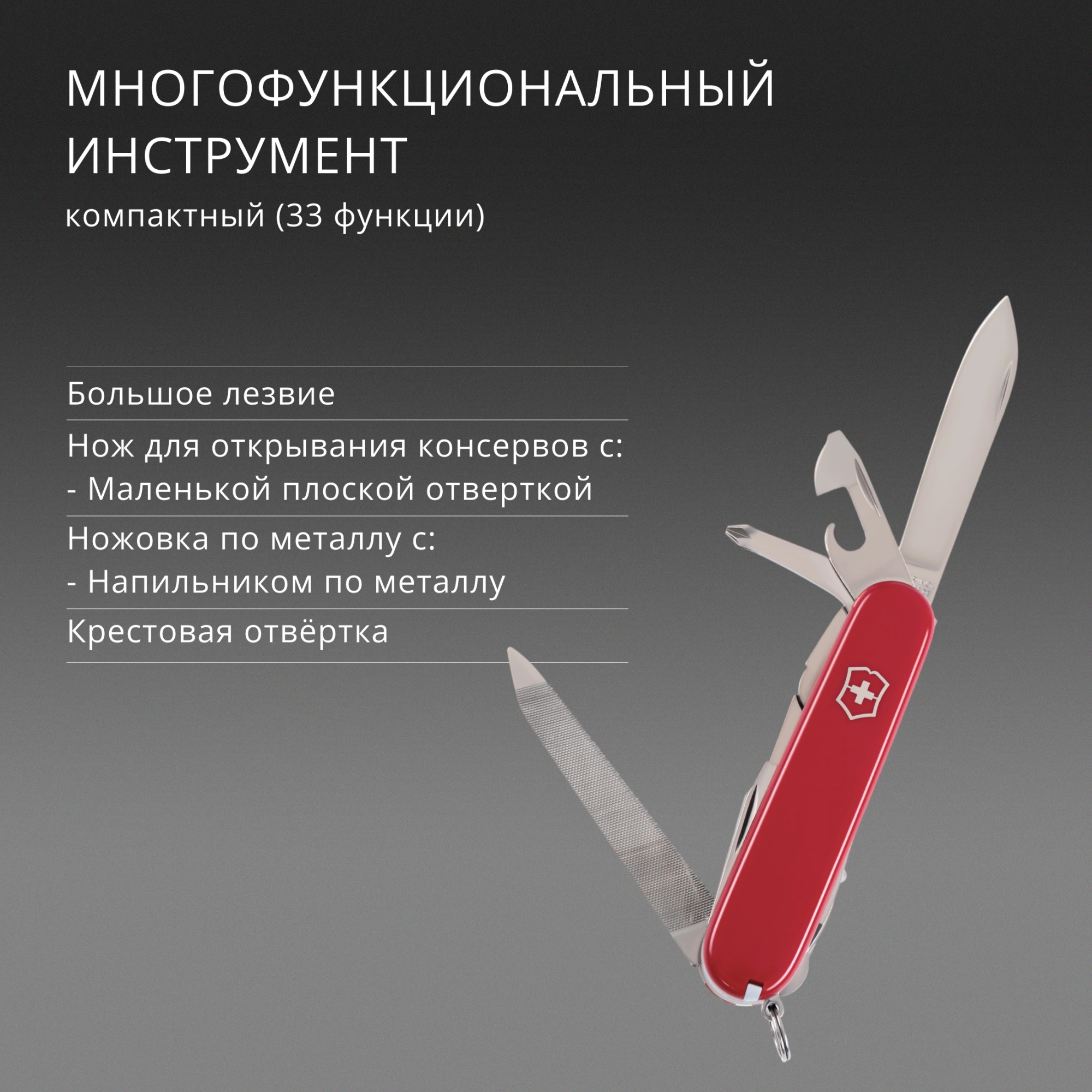 Нож перочинный Victorinox SwissChamp (1.6795) 91мм 33функц. красный карт.коробка — миниатюра 19