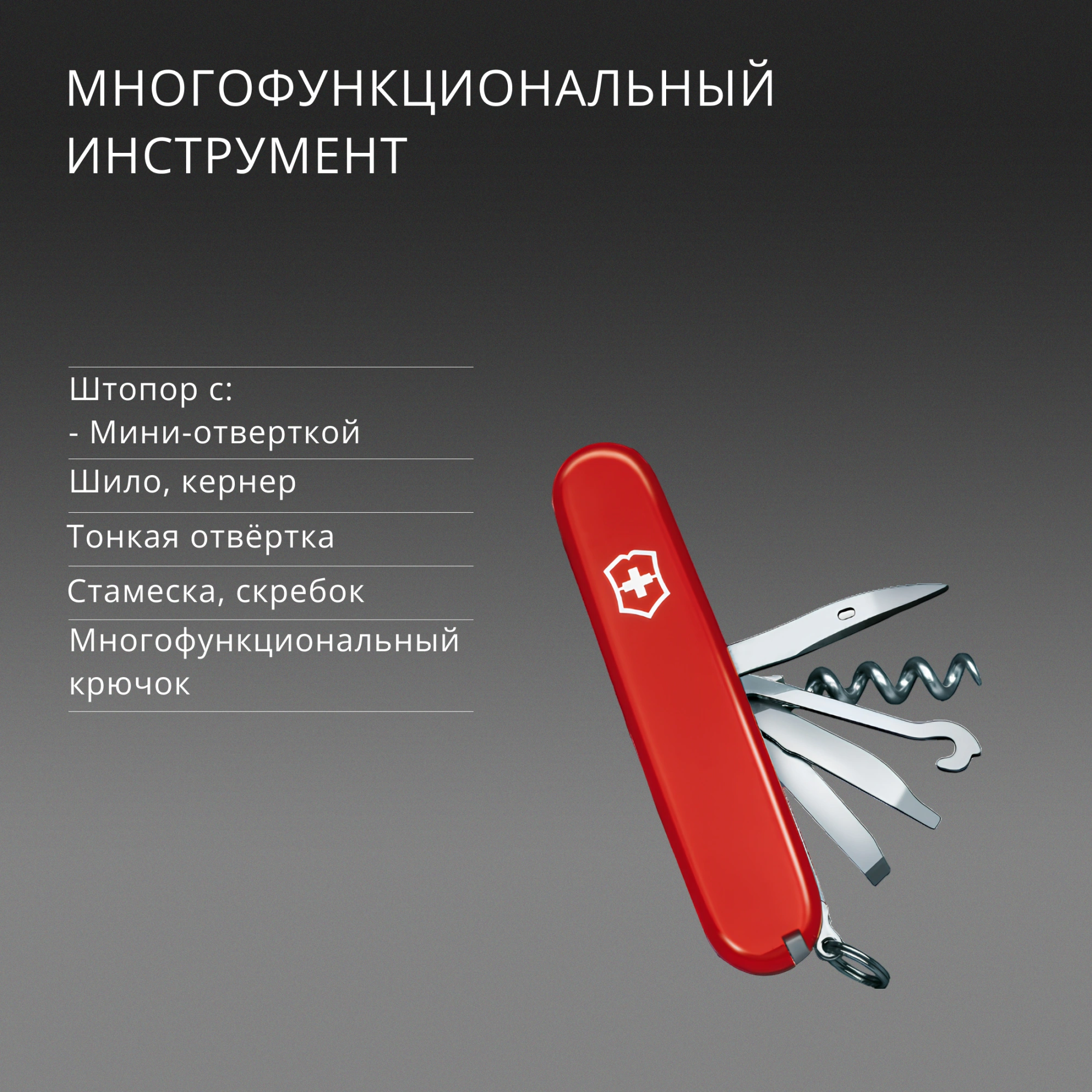 Нож перочинный Victorinox SwissChamp (1.6795) 91мм 33функц. красный карт.коробка — миниатюра 23