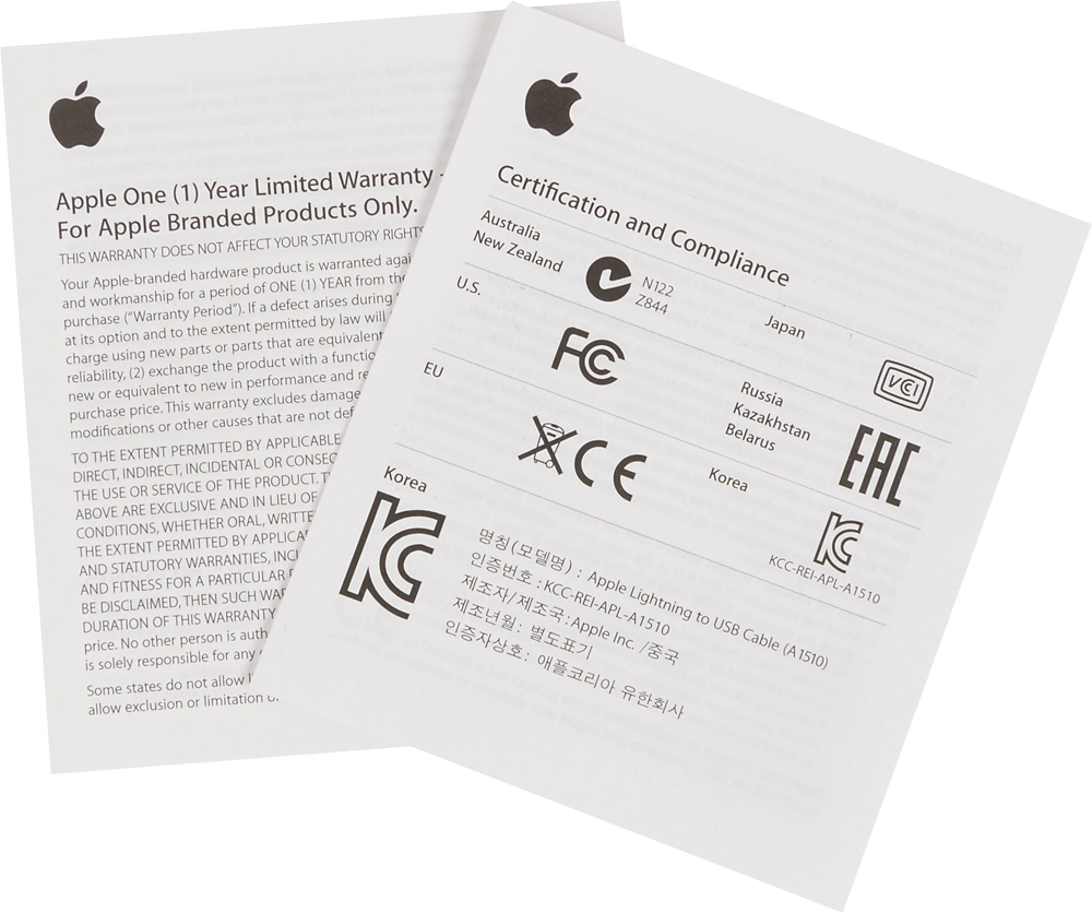 Кабель Apple A1510 MD819ZM/A USB (m)-Lightning (m) 2м белый — миниатюра 5