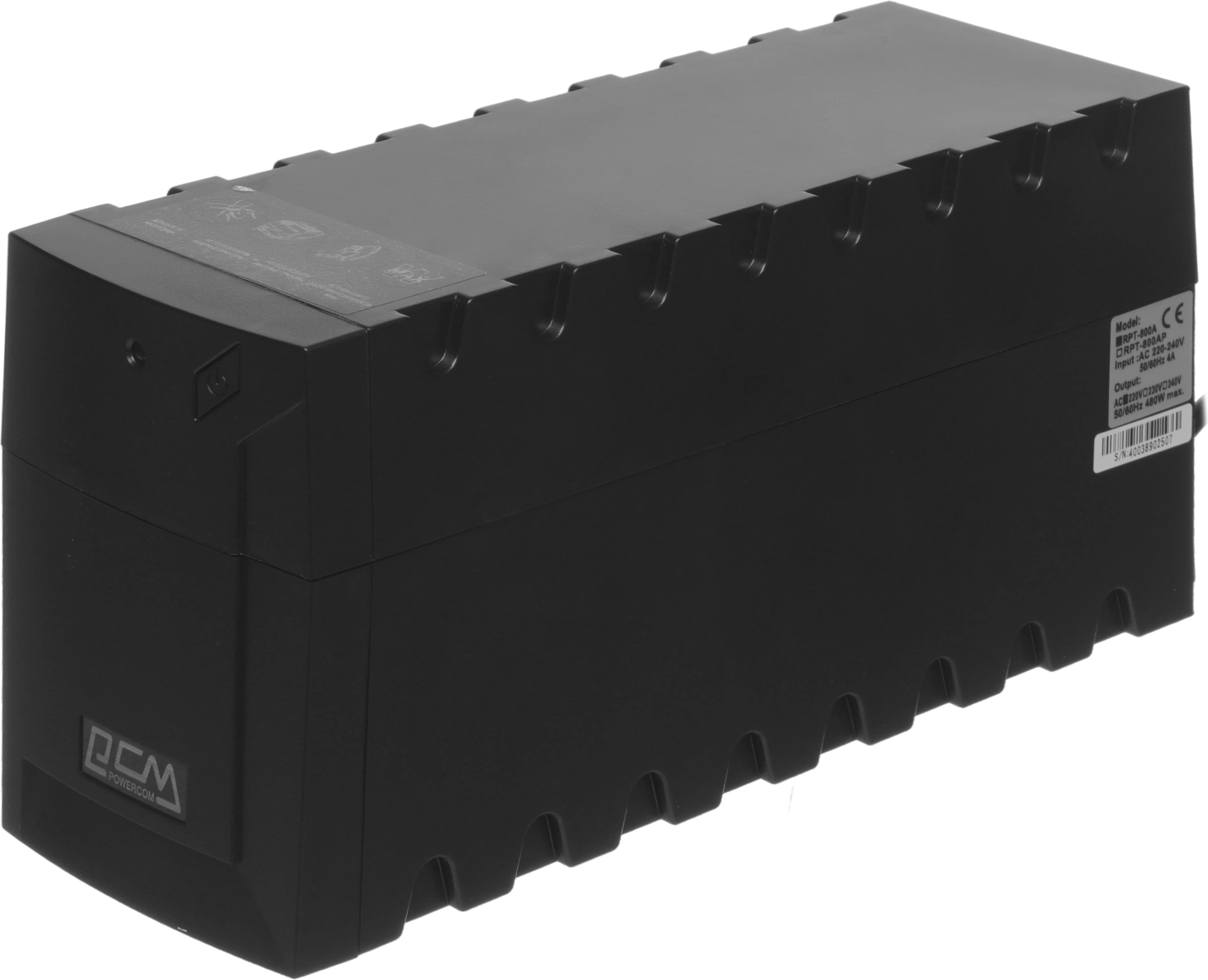 Источник бесперебойного питания Powercom Raptor RPT-800A EURO 480Вт 800ВА черный — фото 1