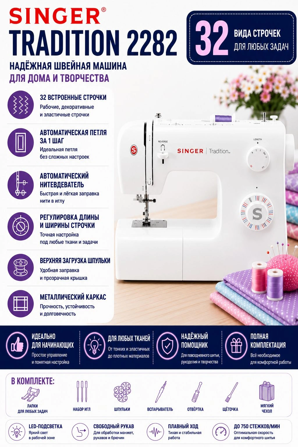 Швейная машина Singer Tradition 2282 белый — миниатюра 31