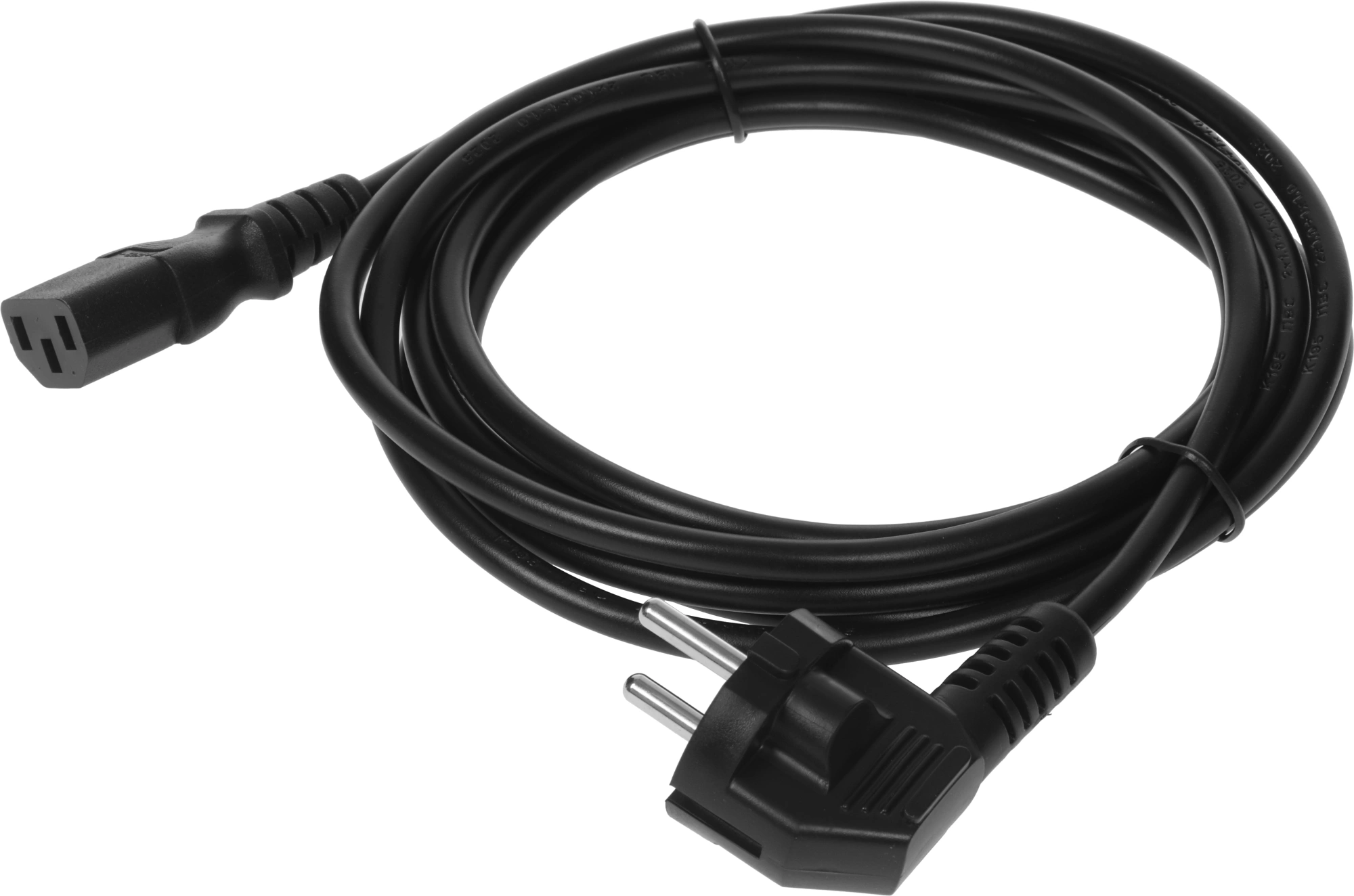 Шнур питания Rem R-10-Cord-C13-S-3 C13-Schuko проводник.:3x1мм2 3м 220В 10А (упак.:1шт) черный — фото 1