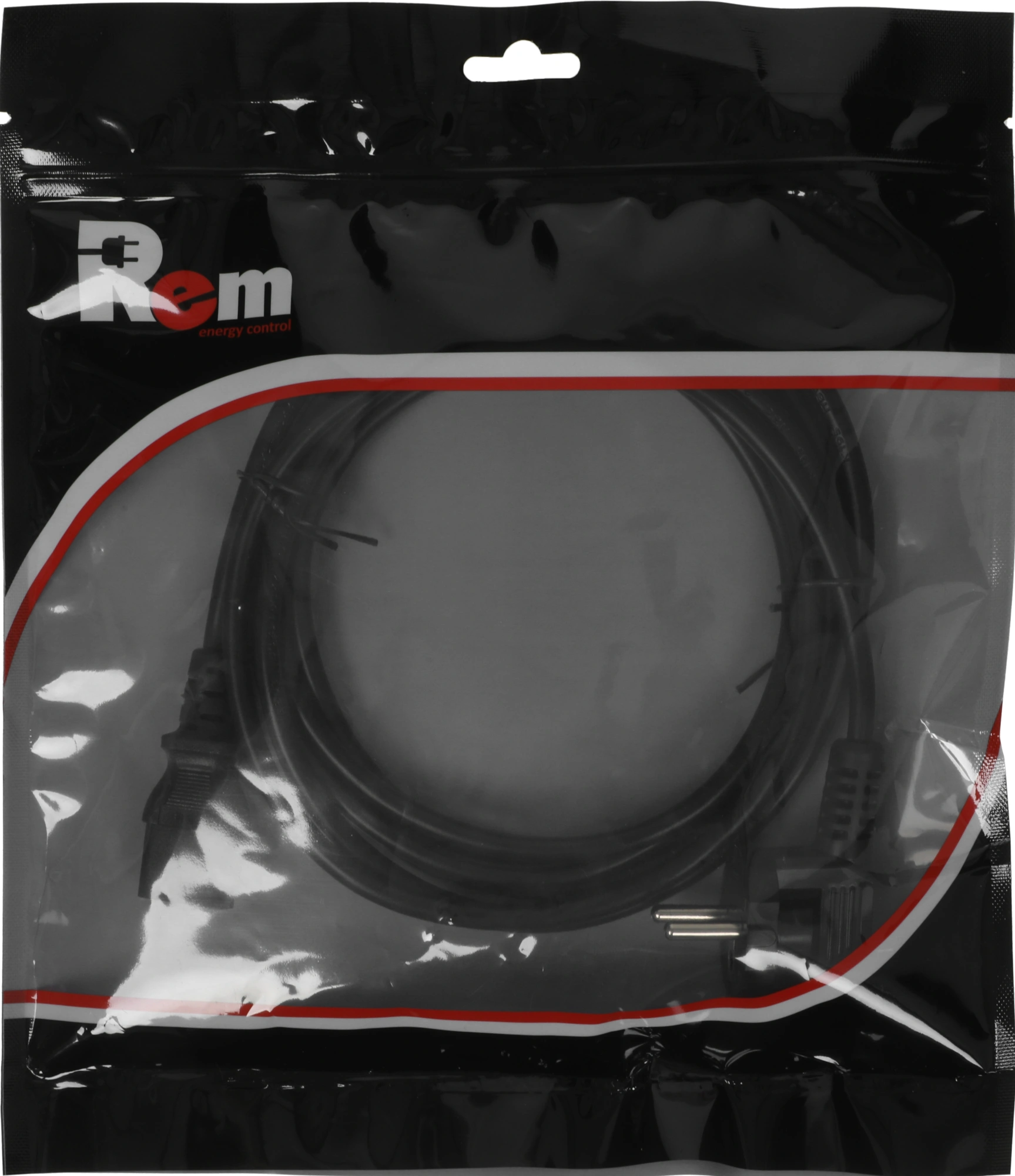 Шнур питания Rem R-10-Cord-C13-S-3 C13-Schuko проводник.:3x1мм2 3м 220В 10А (упак.:1шт) черный — миниатюра 4