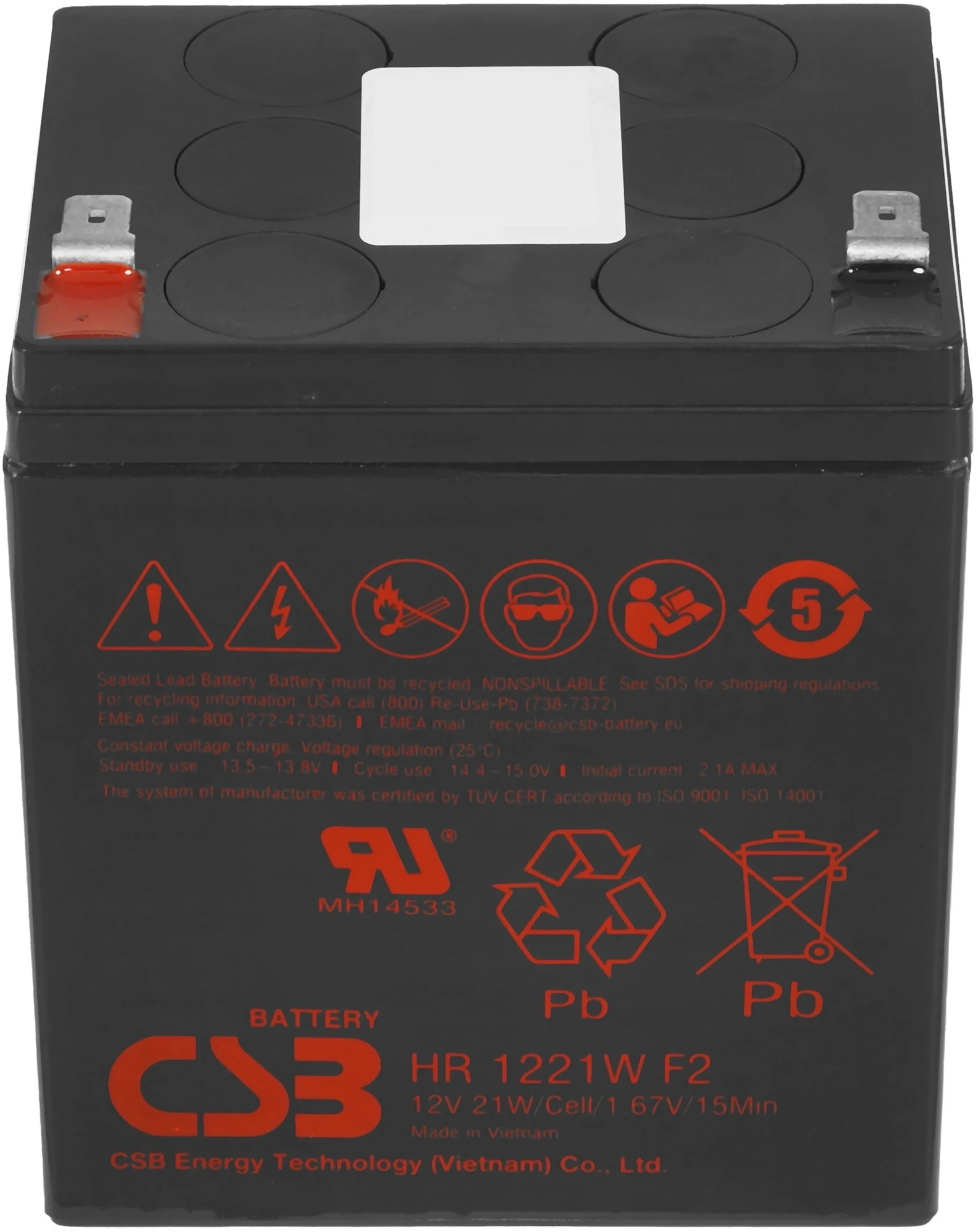 Батарея для ИБП CSB HR 1221W F2 12В 5Ач — миниатюра 5