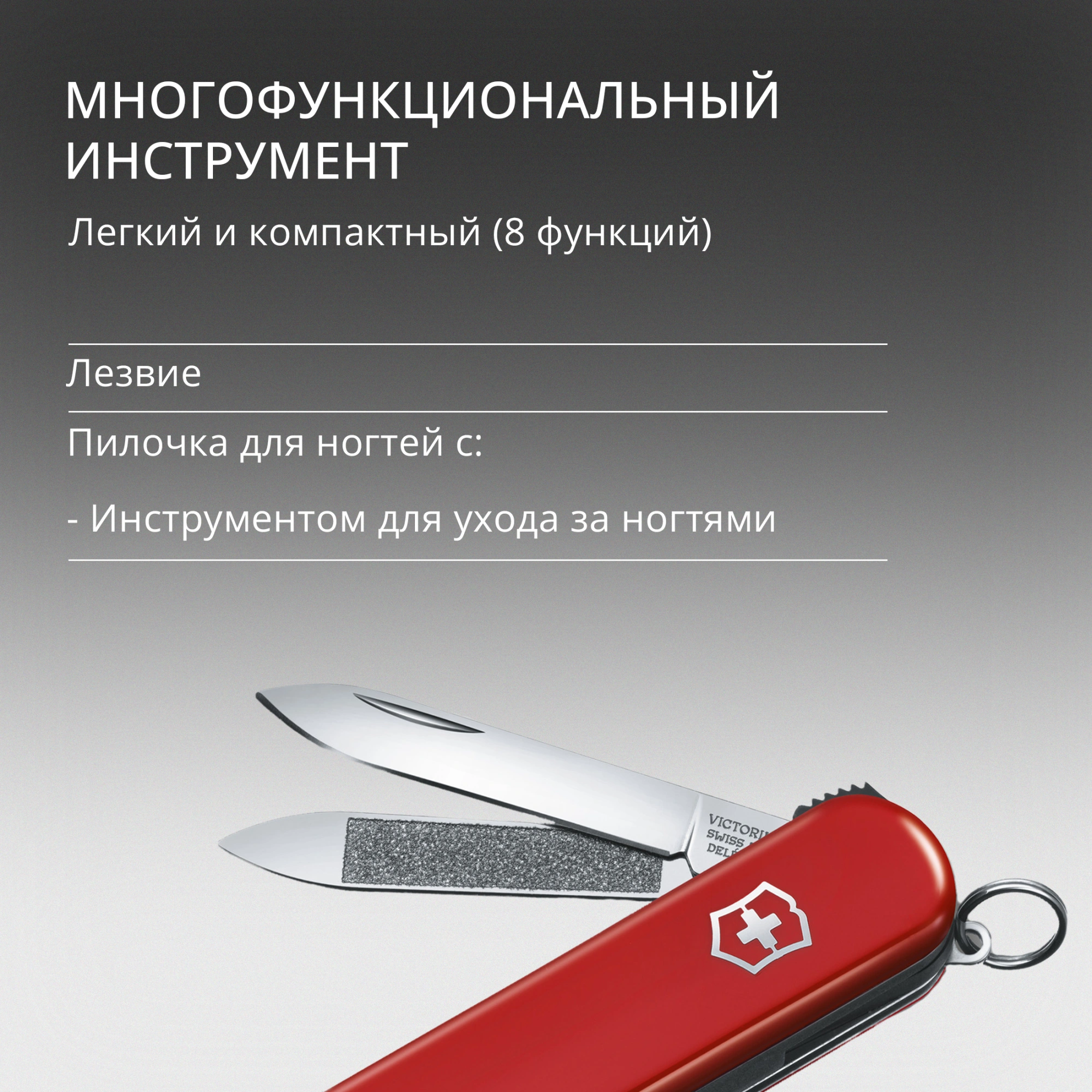 Нож перочинный Victorinox NailClip 580 (0.6463) 65мм 8функц. красный — миниатюра 6