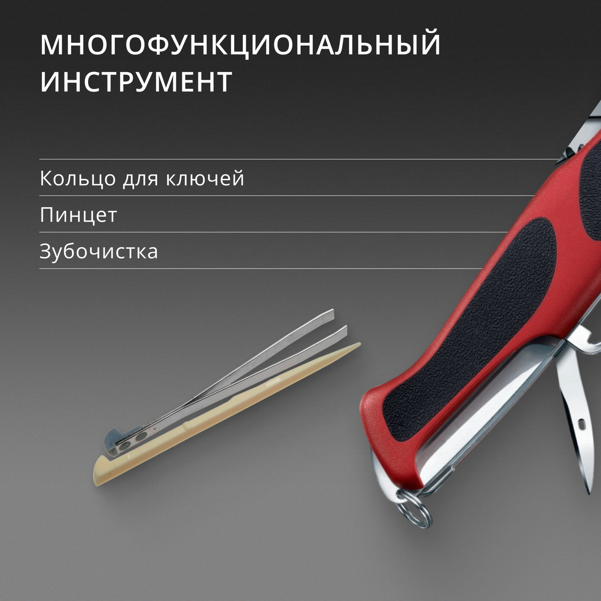 Нож перочинный Victorinox Ranger 57 M Grip (0.9583.MC) 130мм 13функц. красный/черный карт.коробка — миниатюра 10