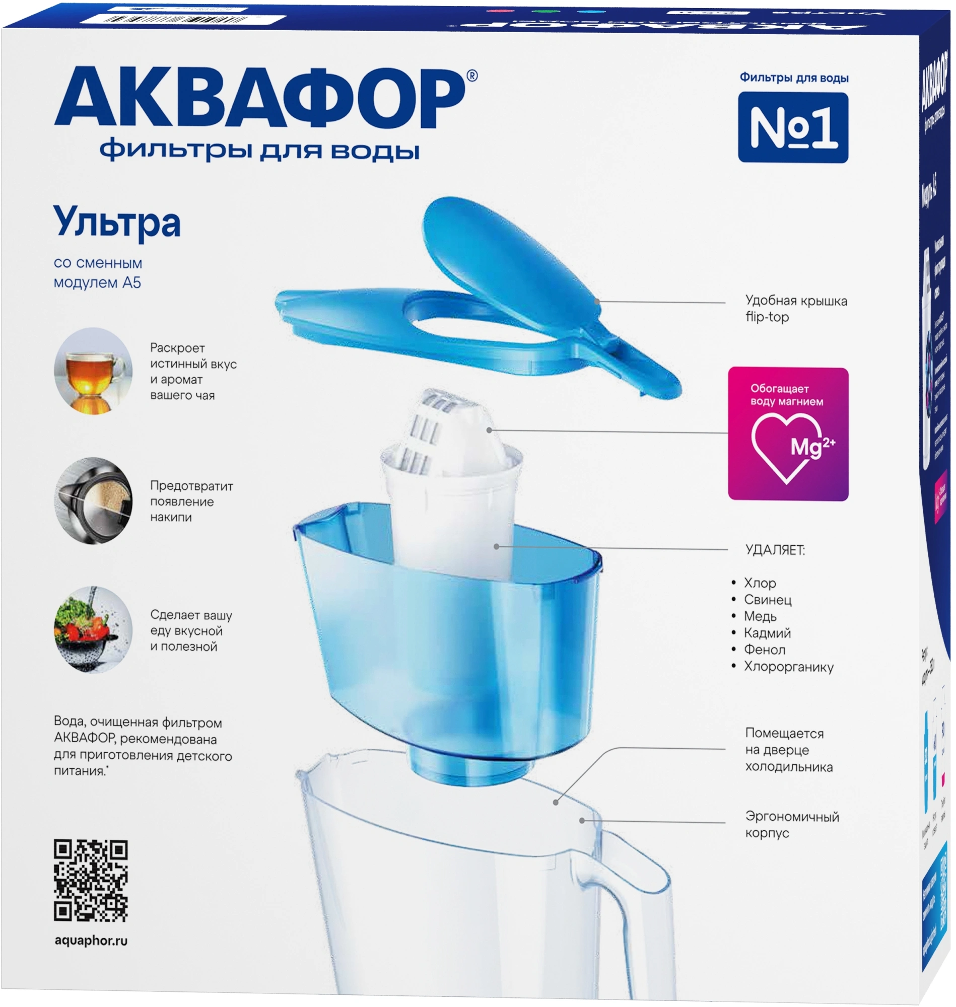 Кувшин Аквафор Ультра синий 2.5л. — миниатюра 4