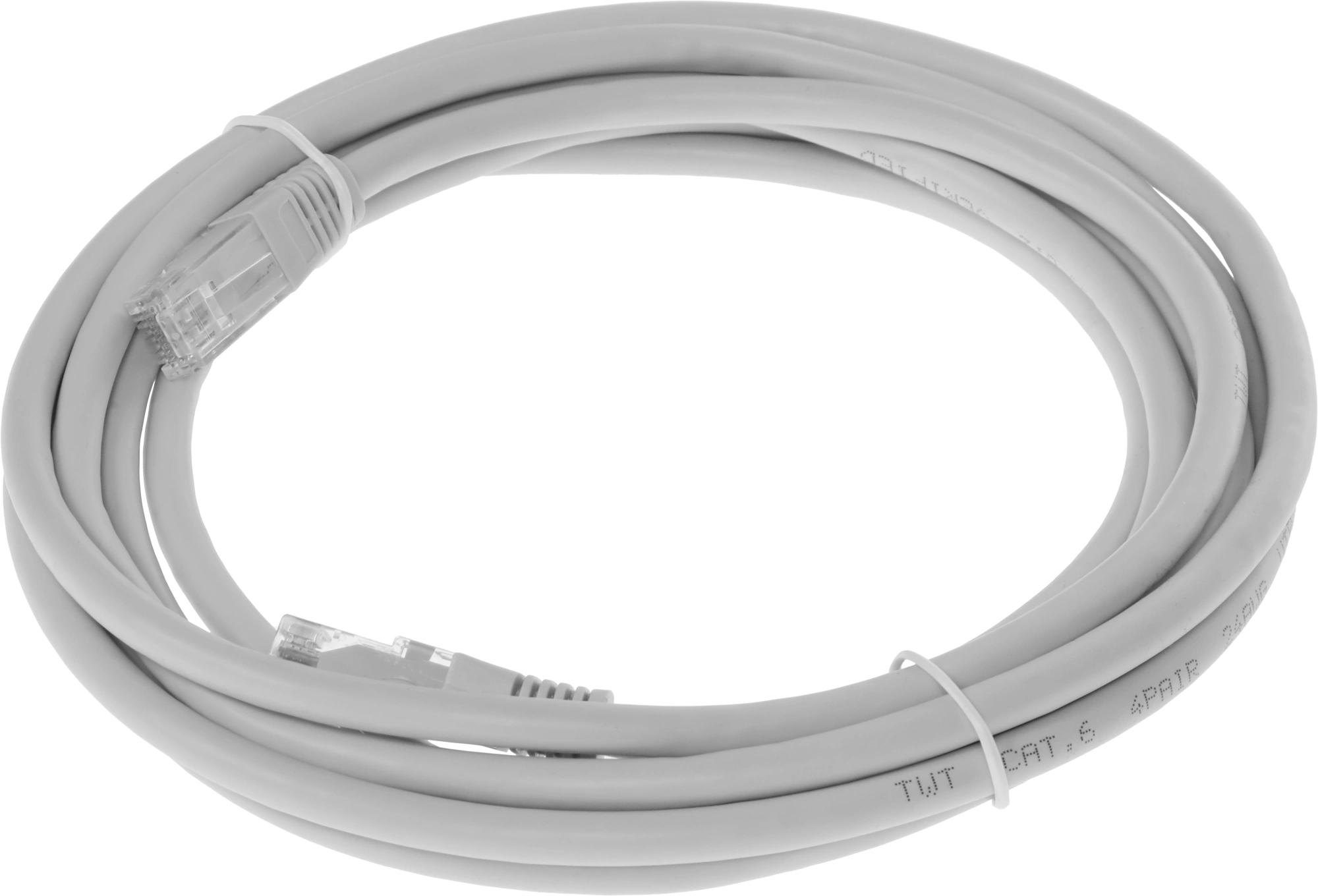 Патч-корд Lanmaster TWT-45-45-3.0/6-GY UTP RJ-45 вил.-вилка RJ-45 кат.6 3м серый ПВХ (уп.:1шт) — миниатюра 2