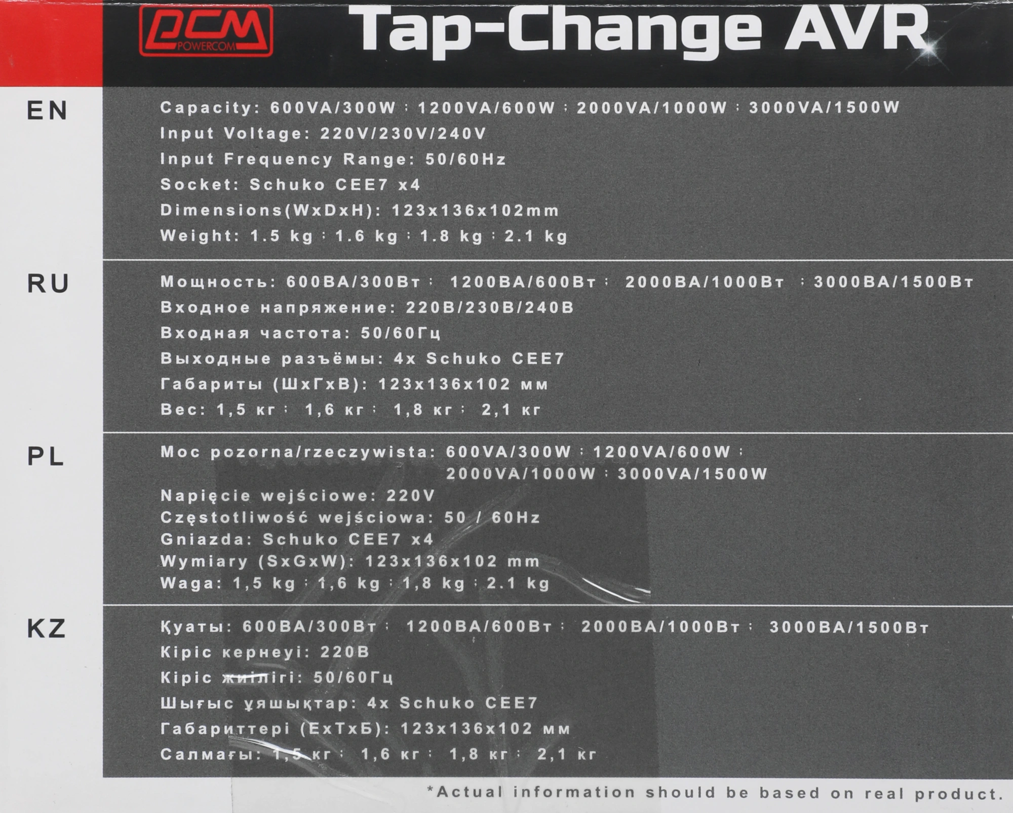 Стабилизатор напряжения Powercom TCA-1200 600Вт 1200ВА белый — миниатюра 5