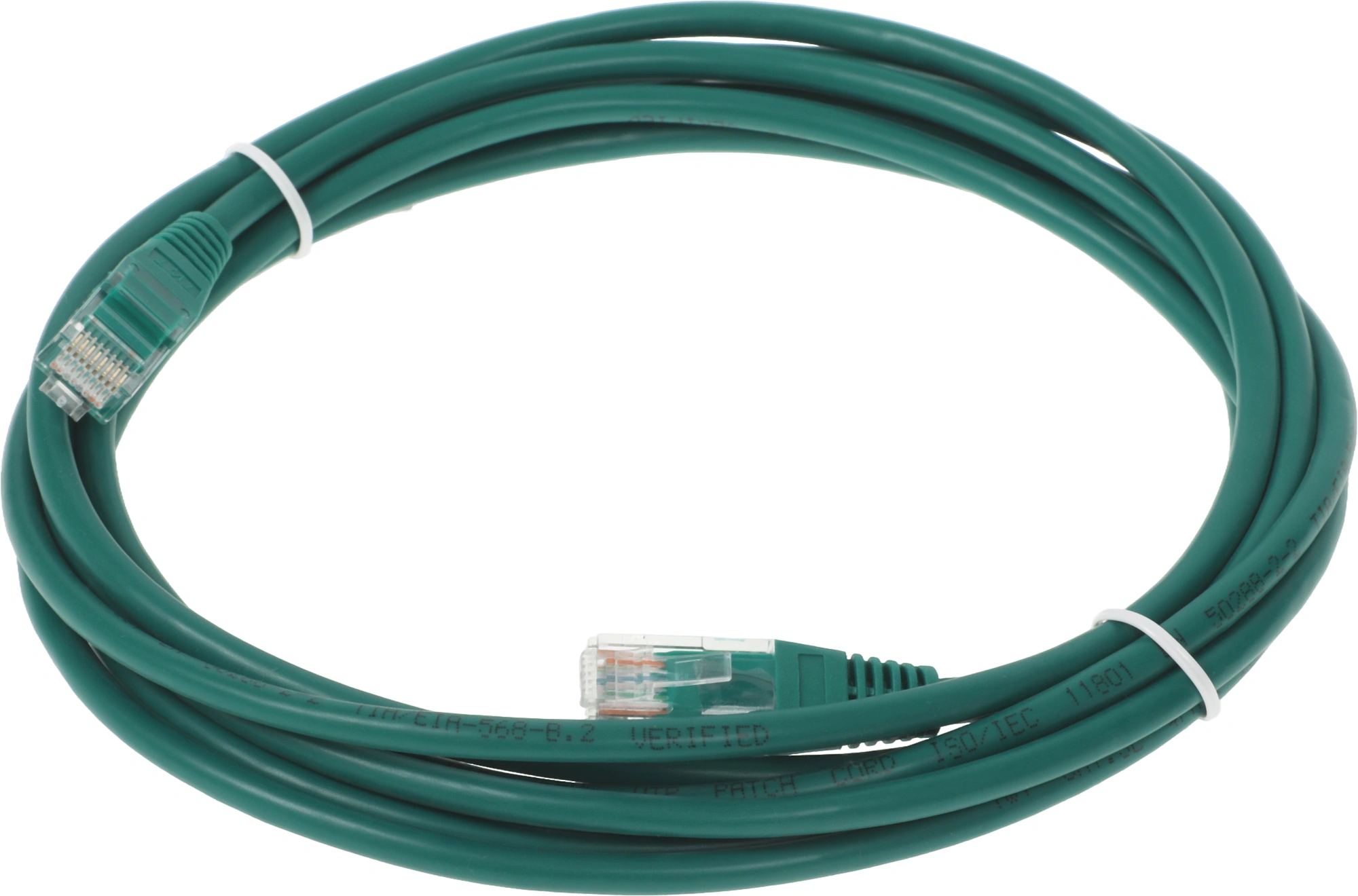 Патч-корд Lanmaster UTP TWT-45-45-3.0-GN UTP RJ-45 вил.-вилка RJ-45 кат.5E 3м зеленый ПВХ (уп.:1шт) — миниатюра 2