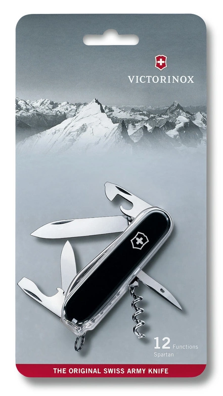 Нож перочинный Victorinox Spartan (1.3603.3B1) 91мм 12функц. черный блистер — миниатюра 4